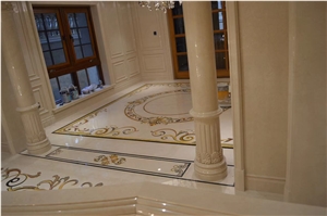 Perisan Botticino Marble Slab Flooring Instal