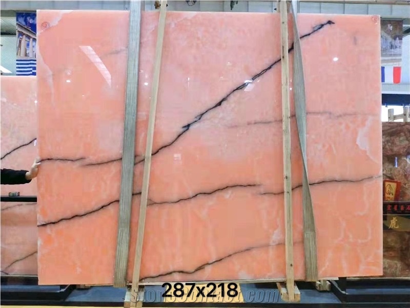 Pink Onyx Stone Flooring Tiles Wall Cladding Slabs