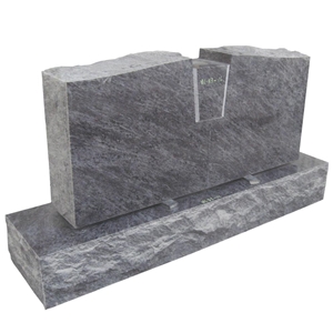 Polished Bahama Blue Granite Upright Headstone