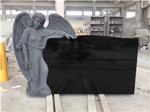 Polished Black Granite Angle Tombstone,Headstone