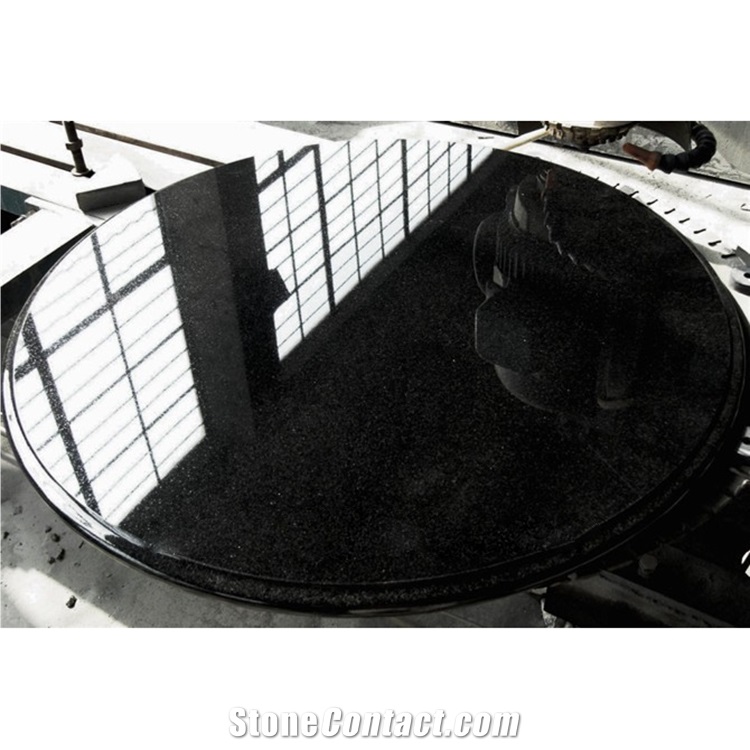 Polished Black Luxury Round Marble Coffee Table