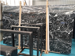 Polished Black Marble Wall Covering Slab