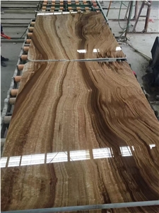 Polished Brown Wood Grain Onyx Hotel Floor Tiles