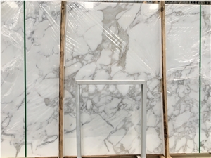 Polished Calacatta Oro Vagli Marble Tiles and Slab