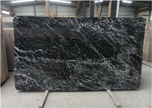 Polished China Black with Vein Marble Slabs