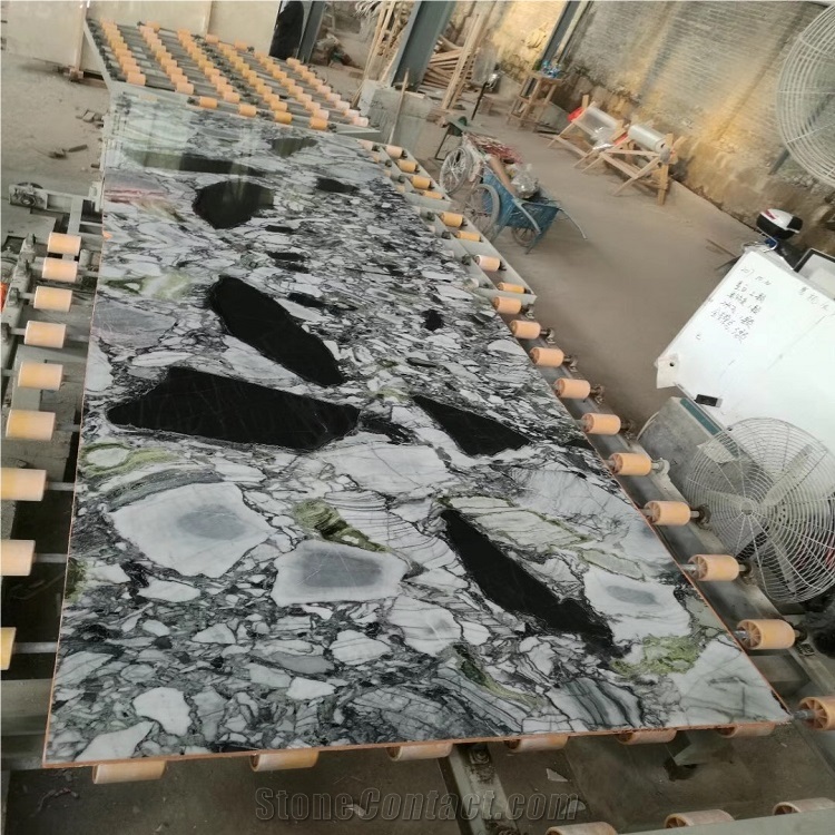 Polished China Calacatta Verde Marble Tiles