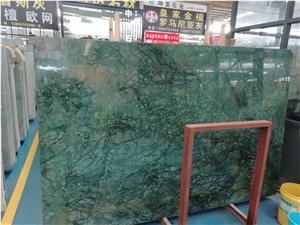 Polished Chinese Empress Green Medium Marble Slab