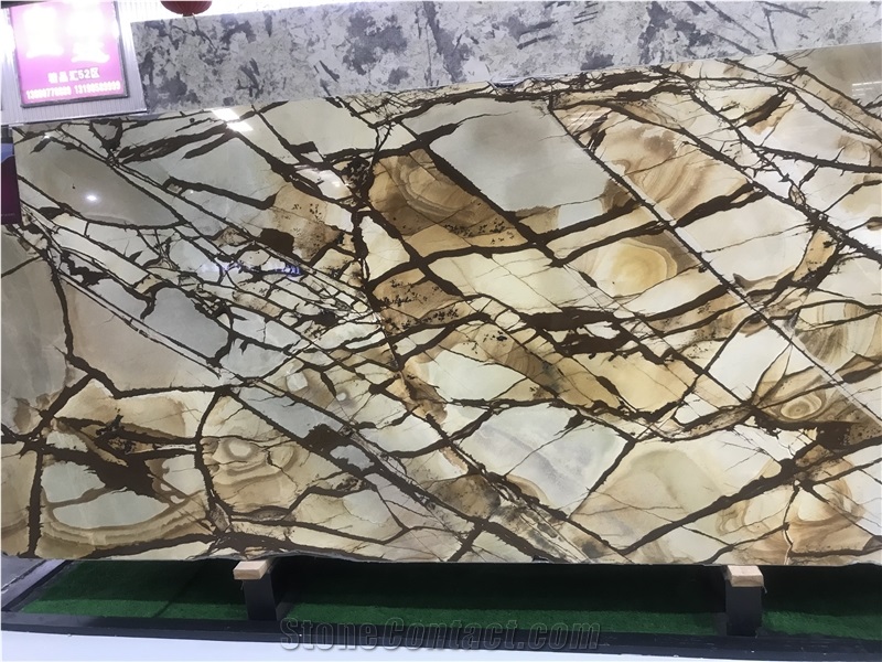 Polished Chinese Gold Roman Marble Slabs and Tiles
