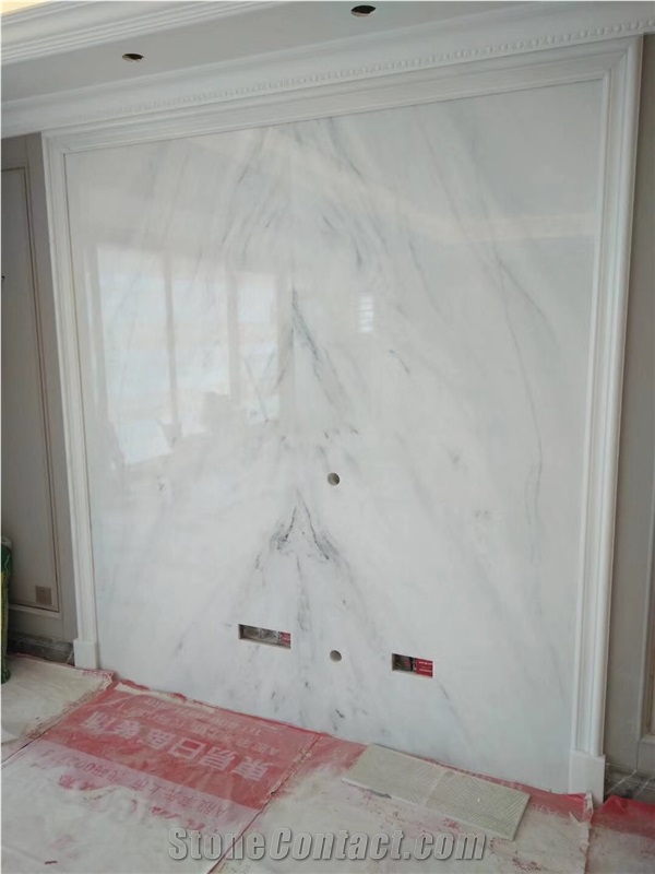 Polished Chinese White Snowflake Vein Marble Slabs