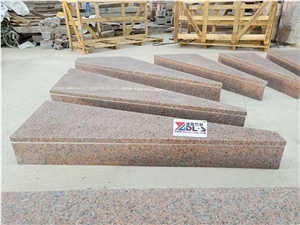 Polished G562 Maple Red Granite Spiral Stair Steps