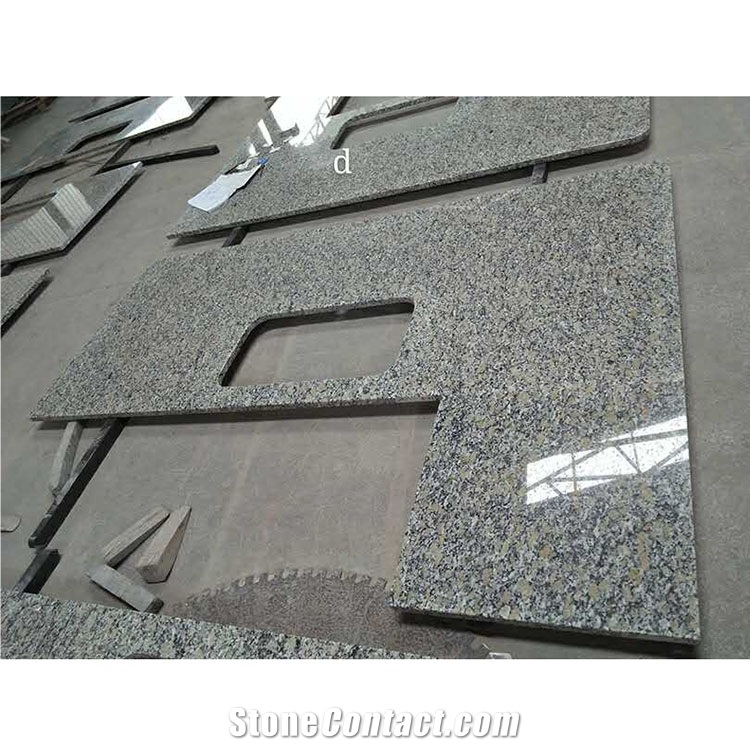 Polished Grey Granite Prefab Kitchen Countertops