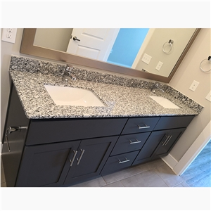 Polished Light Grey Granite Bathroom Vanity Tops