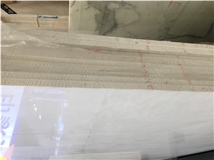 Polished Lincoln White Marble Flooring Slabs