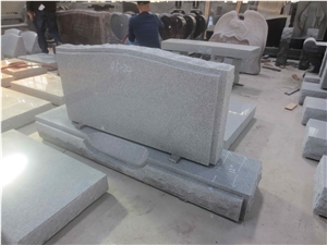 Polished Modern Grey Granite Tombstone