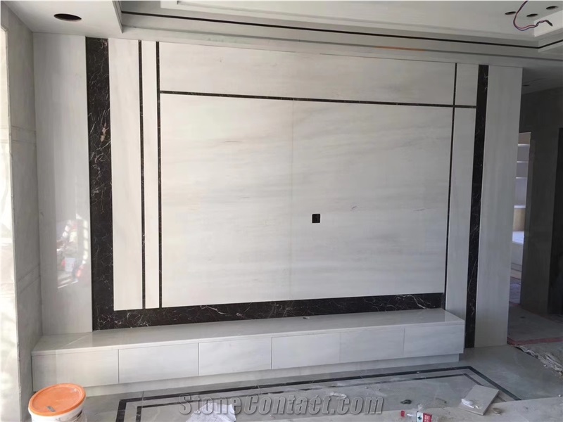 Polished New Aspen White Marble Flooring Tile