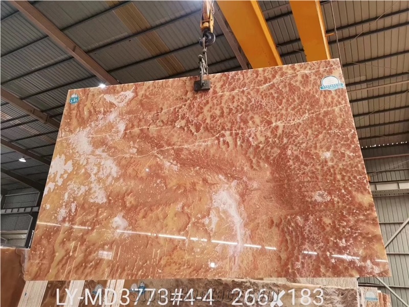 Polished Red Dragon Onyx Slabs for Countertops