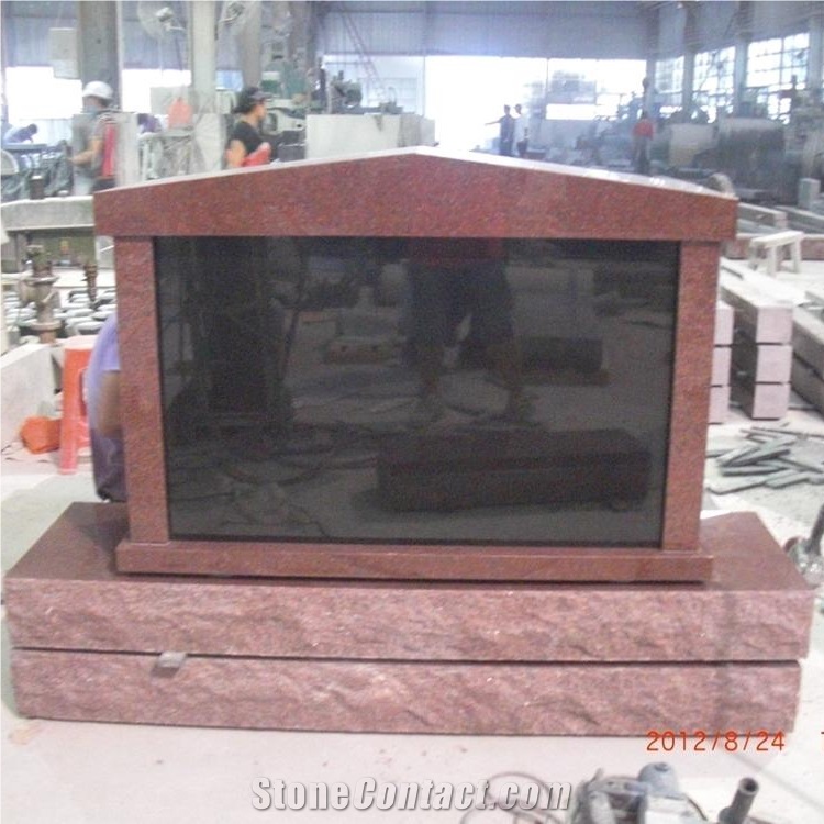 Polished Red Granite Columbarium Niche