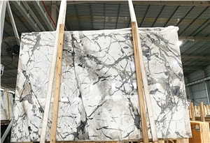 Polished Winter River Snow Marble Flooring Tile