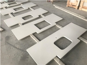 Pure White Quartz Custom Perimeter Countertops