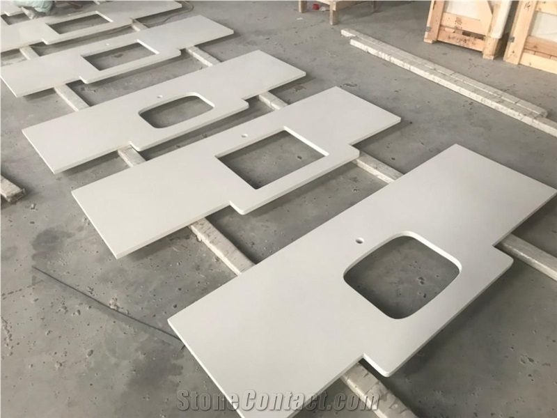 Pure White Quartz Custom Perimeter Countertops
