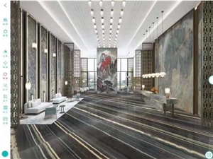 Purple Wood Grain Marble Flooring Covering