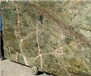 Rainforest Gold Marble Wall Cladding Tile and Slab
