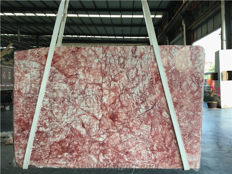 Red Villey Marble Pink Color Luxury Slabs
