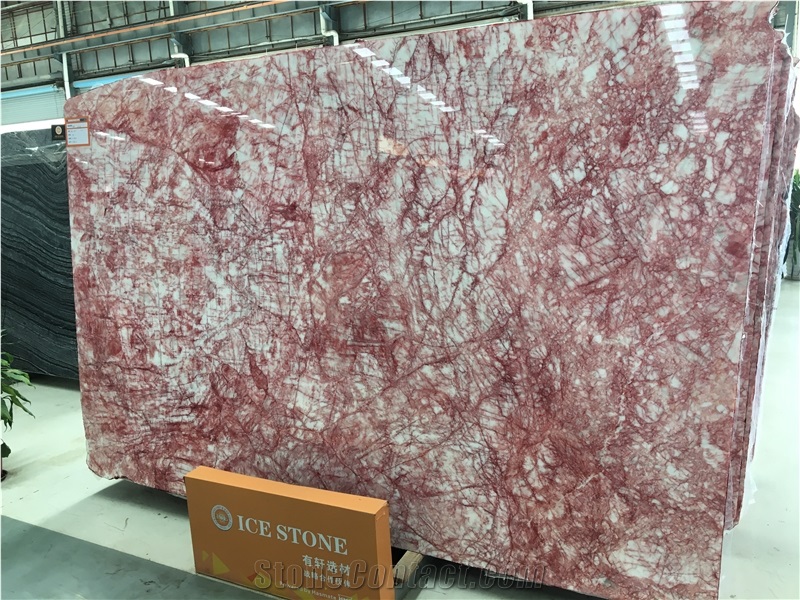 Red Villey Marble Pink Color Luxury Slabs