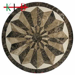 Round Marble Tile Floor Medallion Waterjet