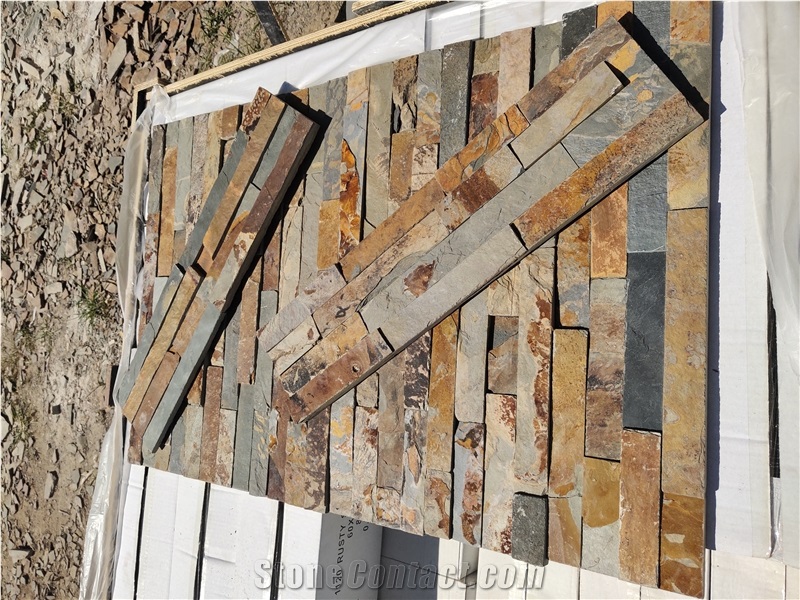 Rusty Stone Veneer Wall Cladding 60x15cm