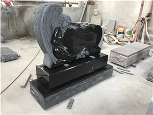 Shanxi Black Granite Angel Tombstone