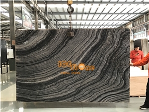 Silver Wave Kenya Black Forest Marble Slabs Tiles