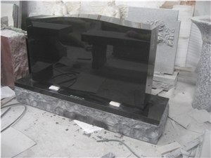 Simple Modern Shanxi Black Granite Tombstone