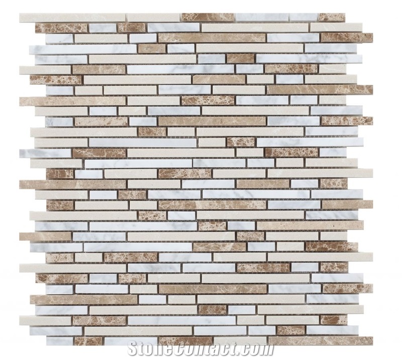 Sunlight 11.75x12 White Beige W Brown Marble Tiles