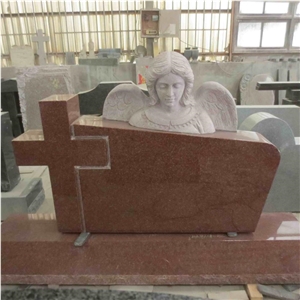 Tombstone Designs Granite Monument with Angel Wing