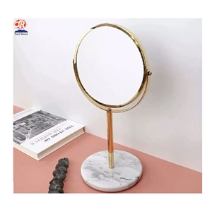 Unique Gold Mirror with Natural Marble Base