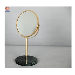 Unique Gold Mirror with Natural Marble Base