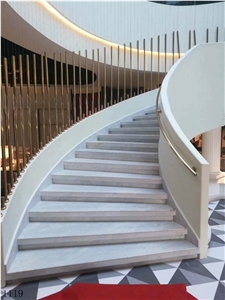 Volakas White Marble Hotel Stair Step Cladding
