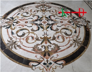 Waterjet Cut Inlaid,Polished Mable Floor Tiles