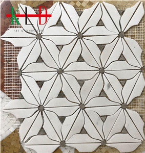 Waterjet Cutting Tiles,Flower Pattern Mosaics