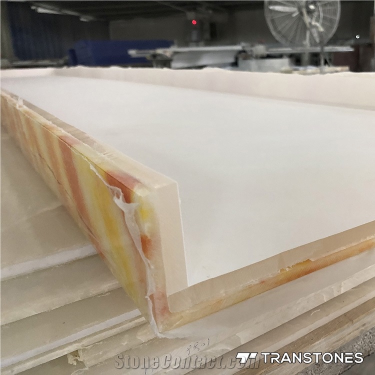 White Acrylic Marble Slab for Countertop/Wall