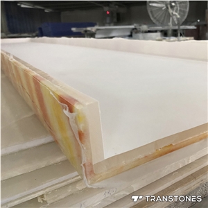 White Acrylic Marble Slab for Countertop/Wall