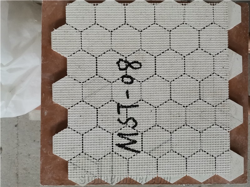 White Cement Terrazzo Hexagon Mosaic