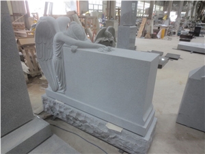 White Marble Weeping Angel Grave Monument
