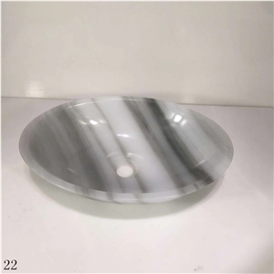 Wholesale Stripe White Stone Basins Wash Sinks