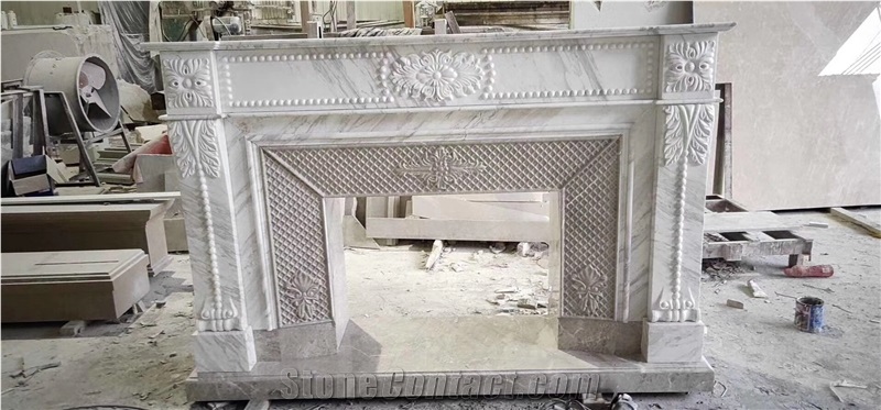 Stone Marble Fireplace Sculpture Mantel