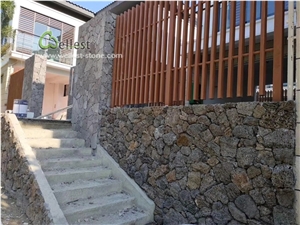 Exterior Wall Cladding Brown Red Lava Stone Rock