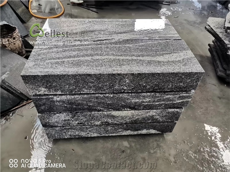 G302 New Santiago Grey Granite Block Steps