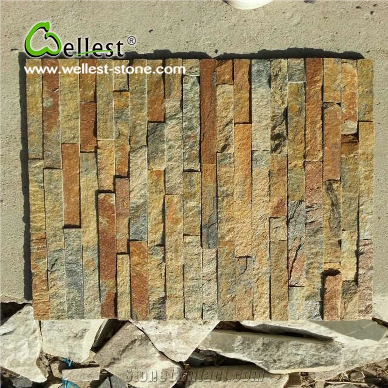 Rusty Quartzite Cultured Flat Stone Wall Cladding