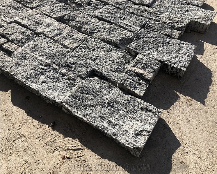 Grey Granite Cement Meshed Stacked Ledge Stone
